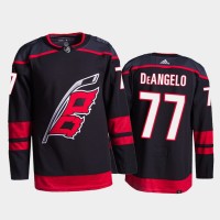 Adidas Carolina Hurricanes #77 Tony Deangelo Men's 2021-22 Alternate Authentic NHL Jersey - Black