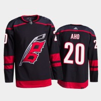 Adidas Carolina Hurricanes #20 Sebastian Aho Men's 2021-22 Alternate Authentic NHL Jersey - Black