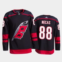 Adidas Carolina Hurricanes #88 Martin Necas Men's 2021-22 Alternate Authentic NHL Jersey - Black
