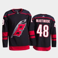 Adidas Carolina Hurricanes #48 Jordan Martinook Men's 2021-22 Alternate Authentic NHL Jersey - Black