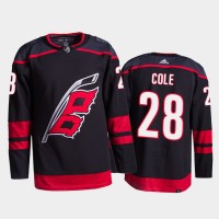 Adidas Carolina Hurricanes #28 Ian Cole Men's 2021-22 Alternate Authentic NHL Jersey - Black