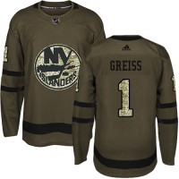 Adidas New York Islanders #1 Thomas Greiss Green Salute to Service Stitched NHL Jersey