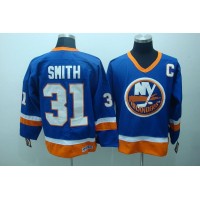 New York Islanders #31 Billy Smith Stitched Baby Blue CCM Throwback NHL Jersey