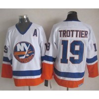 New York Islanders #19 Bryan Trottier White CCM Throwback Stitched NHL Jersey