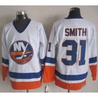 New York Islanders #31 Billy Smith White CCM Throwback Stitched NHL Jersey