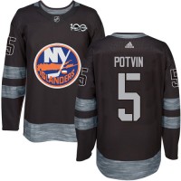 Adidas New York Islanders #5 Denis Potvin Black 1917-2017 100th Anniversary Stitched NHL Jersey