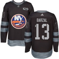 Adidas New York Islanders #13 Mathew Barzal Black 1917-2017 100th Anniversary Stitched NHL Jersey