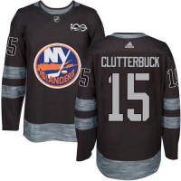 Adidas New York Islanders #15 Cal Clutterbuck Black 1917-2017 100th Anniversary Stitched NHL Jersey