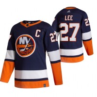 New York New York Islanders #27 Anders Lee Navy Blue Men's Adidas 2020-21 Reverse Retro Alternate NHL Jersey