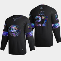 New York New York Islanders #27 Anders Lee Men's Nike Iridescent Holographic Collection NHL Jersey - Black