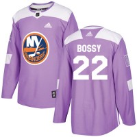 Adidas New York Islanders #22 Mike Bossy Purple Authentic Fights Cancer Stitched NHL Jersey