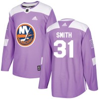 Adidas New York Islanders #31 Billy Smith Purple Authentic Fights Cancer Stitched NHL Jersey