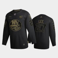 New York New York Islanders #27 Anders Lee Men's Adidas 2020 Veterans Day Authentic NHL Jersey - Black