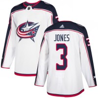 Adidas Blue Columbus Blue Jackets #3 Seth Jones White Road Authentic Stitched NHL Jersey