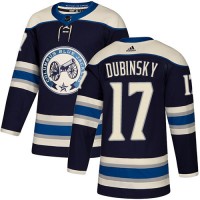 Adidas Blue Columbus Blue Jackets #17 Brandon Dubinsky Navy Blue Alternate Authentic Stitched NHL Jersey
