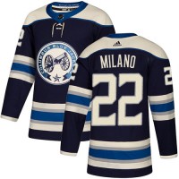 Adidas Blue Columbus Blue Jackets #22 Sonny Milano Navy Blue Alternate Authentic Stitched NHL Jersey