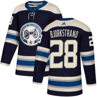 Adidas Blue Columbus Blue Jackets #28 Oliver Bjorkstrand Navy Blue Alternate Authentic Stitched NHL Jersey