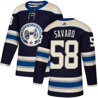 Adidas Blue Columbus Blue Jackets #58 David Savard Navy Blue Alternate Authentic Stitched NHL Jersey