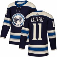 Adidas Blue Columbus Blue Jackets #11 Matt Calvert Navy Blue Alternate Authentic Stitched NHL Jersey