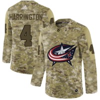 Adidas Blue Columbus Blue Jackets #4 Scott Harrington Camo Authentic Stitched NHL Jersey