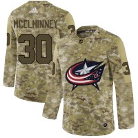 Adidas Blue Columbus Blue Jackets #30 Curtis McElhinney Camo Authentic Stitched NHL Jersey