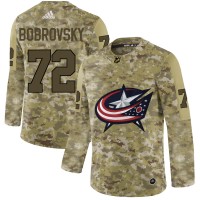 Adidas Blue Columbus Blue Jackets #72 Sergei Bobrovsky Camo Authentic Stitched NHL Jersey