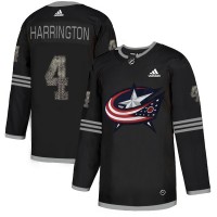 Adidas Blue Columbus Blue Jackets #4 Scott Harrington Black Authentic Classic Stitched NHL Jersey