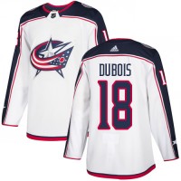 Adidas Blue Columbus Blue Jackets #18 Pierre-Luc Dubois White Road Authentic Stitched NHL Jersey