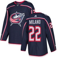 Adidas Blue Columbus Blue Jackets #22 Sonny Milano Navy Blue Home Authentic Stitched NHL Jersey