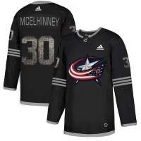 Adidas Blue Columbus Blue Jackets #30 Curtis McElhinney Black Authentic Classic Stitched NHL Jersey