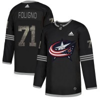 Adidas Blue Columbus Blue Jackets #71 Nick Foligno Black Authentic Classic Stitched NHL Jersey
