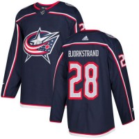 Adidas Blue Columbus Blue Jackets #28 Oliver Bjorkstrand Navy Blue Home Authentic Stitched NHL Jersey