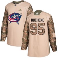 Adidas Blue Columbus Blue Jackets #95 Matt Duchene Camo Authentic 2017 Veterans Day Stitched NHL Jersey