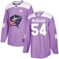 Adidas Blue Columbus Blue Jackets #54 Adam McQuaid Purple Authentic Fights Cancer Stitched NHL Jersey