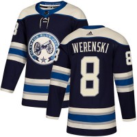 Adidas Blue Columbus Blue Jackets #8 Zach Werenski Navy Alternate Authentic Stitched NHL Jersey