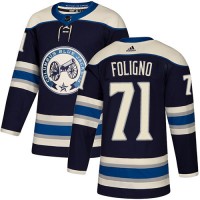 Adidas Blue Columbus Blue Jackets #71 Nick Foligno Navy Alternate Authentic Stitched NHL Jersey
