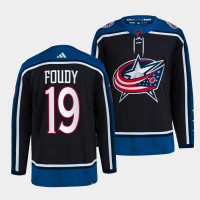 Columbus Blue Columbus Blue Jackets #19 Liam Foudy Men's adidas Reverse Retro 2.0 Authentic Player Jersey - Navy
