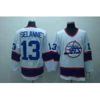 Winnipeg Jets #13 Teemu Selanne Stitched White CCM Throwback NHL Jersey
