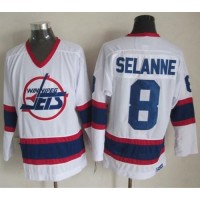 Winnipeg Jets #8 Teemu Selanne White CCM Throwback Stitched NHL Jersey