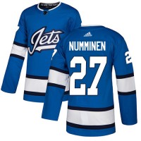 Adidas Winnipeg Jets #27 Teppo Numminen Blue Alternate Authentic Stitched NHL Jersey