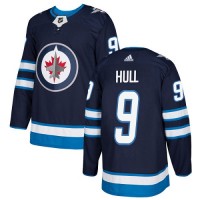 Adidas Winnipeg Jets #9 Bobby Hull Navy Blue Home Authentic Stitched NHL Jersey