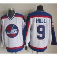 Winnipeg Jets #9 Bobby Hull White/Blue CCM Throwback Stitched NHL Jersey