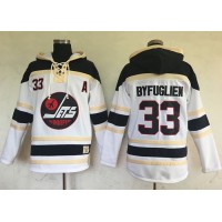 Winnipeg Jets #33 Dustin Byfuglien White Sawyer Hooded Sweatshirt Stitched NHL Jersey