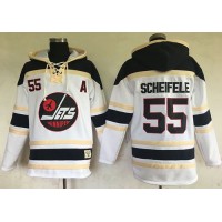Winnipeg Jets #55 Mark Scheifele White Sawyer Hooded Sweatshirt Stitched NHL Jersey