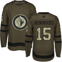 Adidas Winnipeg Jets #15 Matt Hendricks Green Salute To Service Stitched NHL Jersey