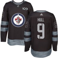 Adidas Winnipeg Jets #9 Bobby Hull Black 1917-2017 100th Anniversary Stitched NHL Jersey