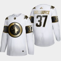 Winnipeg Winnipeg Jets #37 Connor Hellebuyck Men's Adidas White Golden Edition Limited Stitched NHL Jersey