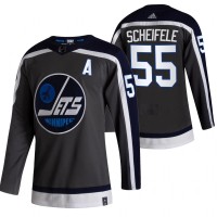 Winnipeg Winnipeg Jets #55 Mark Scheifele Black Men's Adidas 2020-21 Reverse Retro Alternate NHL Jersey