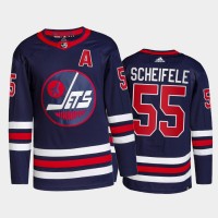 Adidas Winnipeg Jets #55 Mark Scheifele Men's 2021-22 Alternate Authentic NHL Jersey - Navy