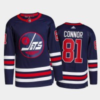 Adidas Winnipeg Jets #81 Kyle Connor Men's 2021-22 Alternate Authentic NHL Jersey - Navy